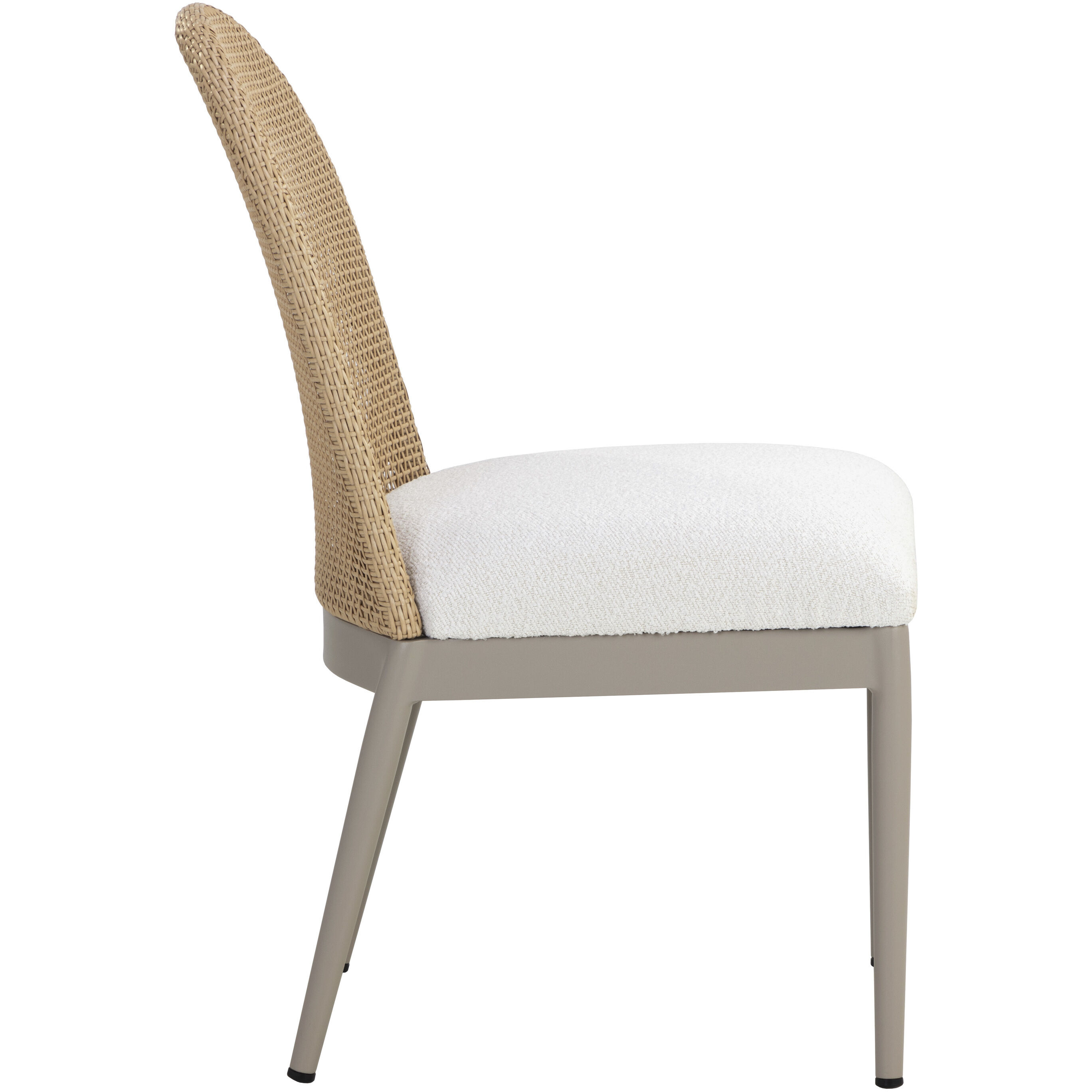 Calandri Greige / Louis Cream Outdoor Dining Chair in Natural / Louis Cream, Set Of 2